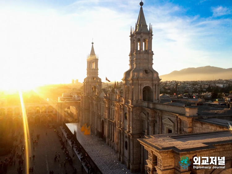 Basilica Cathedral at Plaza De Armas Arequipa