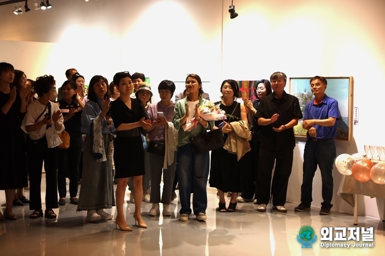 Visitors at the exhibition center.