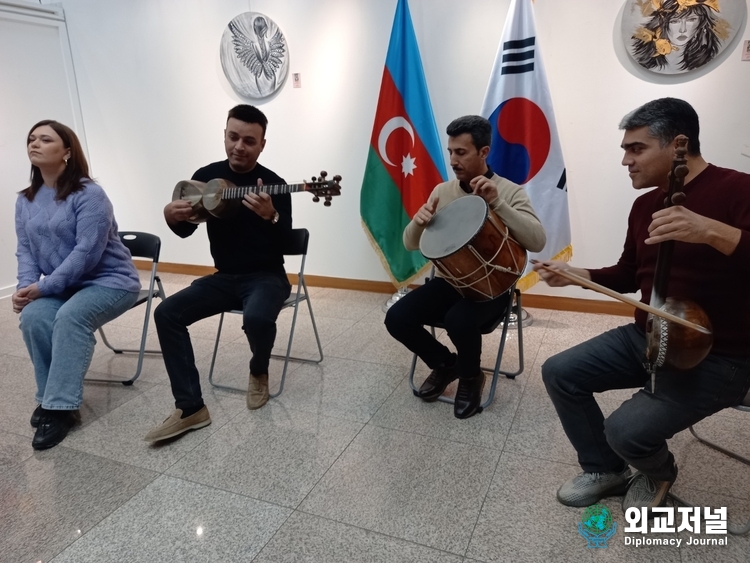 Azerbaijani musicians perform traditional Azerbaijani music.