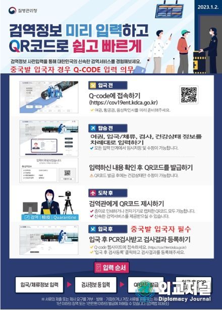검역정보 사전입력시스템(Q-CODE) 이용 안내문