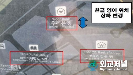 표지판 영어 우선표기(안)