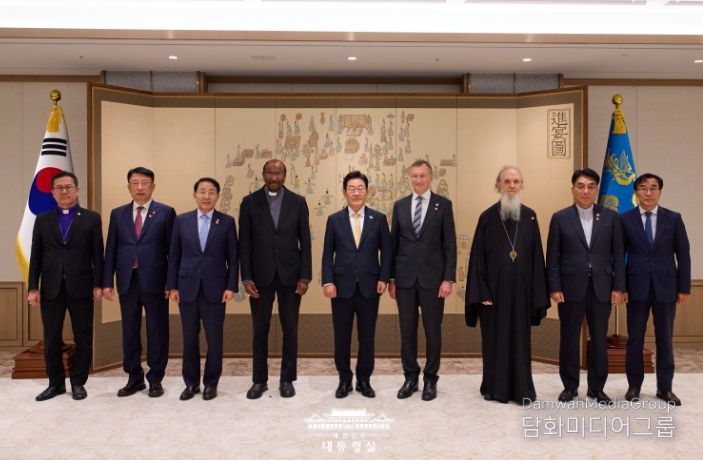 제리 필레이 세계교회협의회(WCC) 총무와 한국기독교교회협의회(NCCK) 대표단 접견(대통령실)