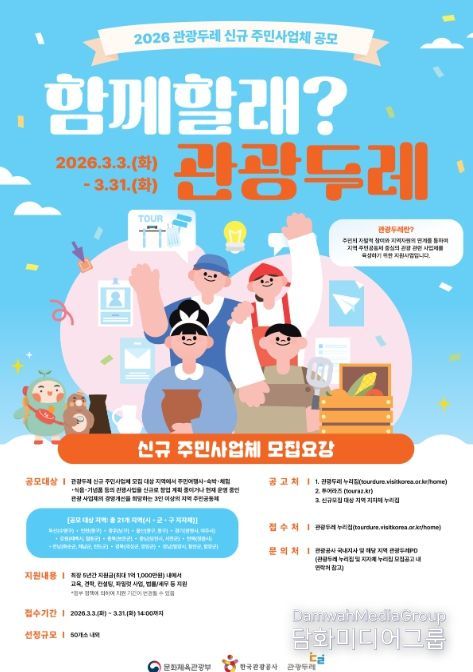2026 관광두레 신규 주민사업체 공모 포스터